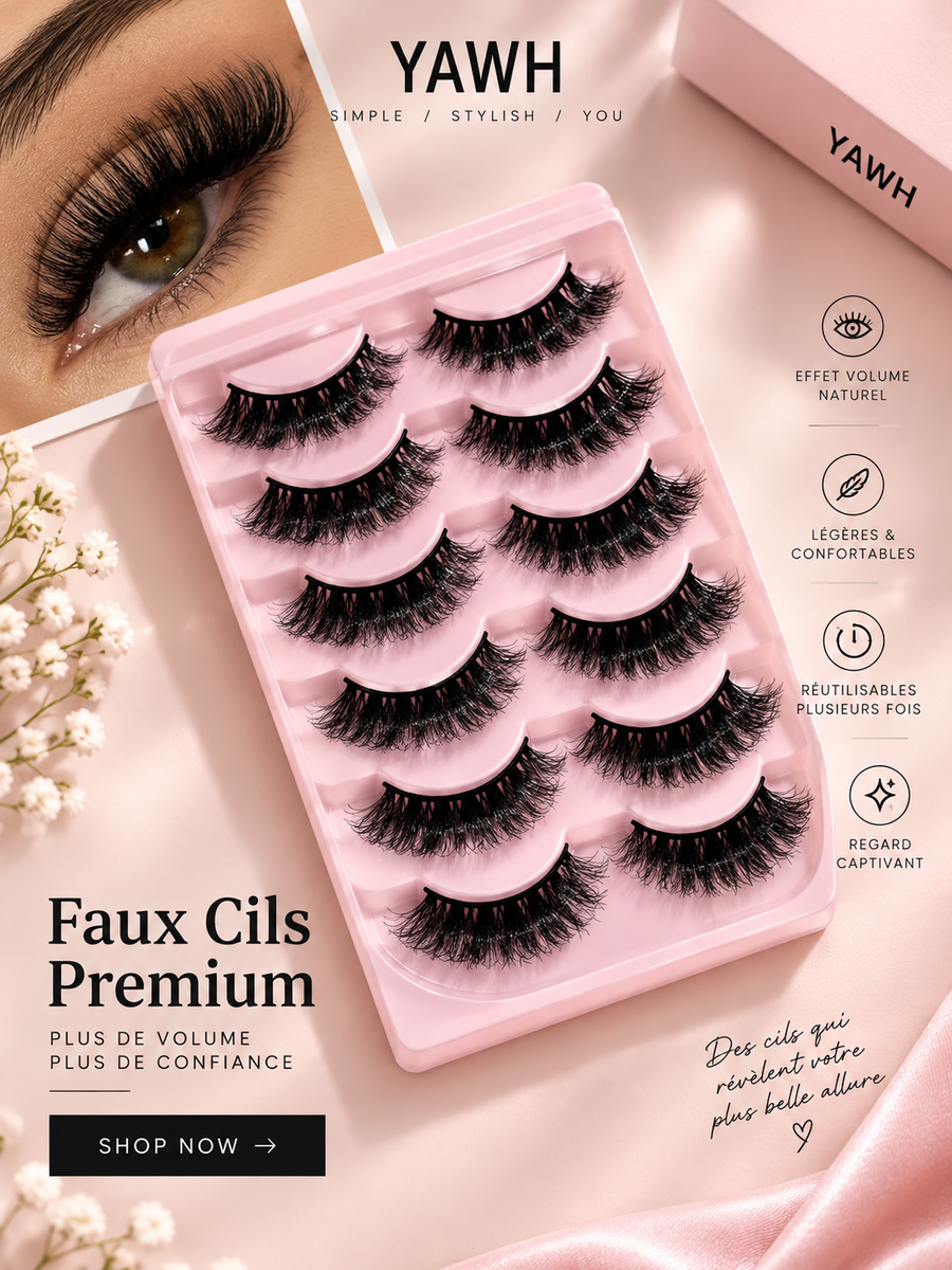 7 Pairs/Pack Natural Fluffy Thick False Eyelashes